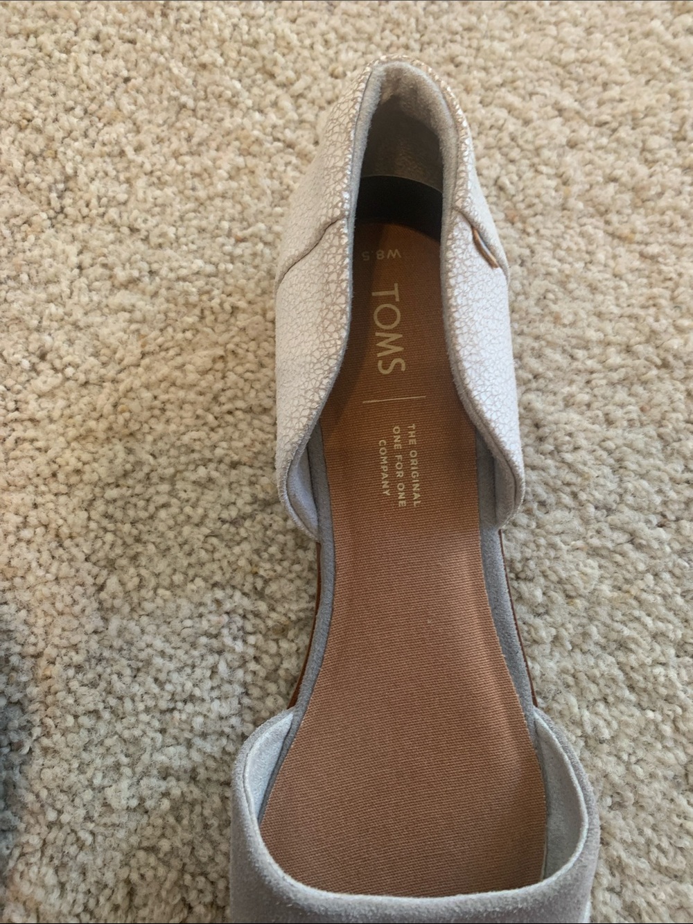 TOMS Light Gray Suede D'Orsay Flats - Picture 4 of 12